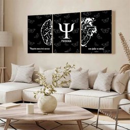 Kit 3 Quadro Decorativo Psicologia Cérebro Mente Consultório 28x20cm - 2