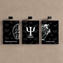 Ver imagem 2 de Kit 3 Quadro Decorativo Psicologia Cérebro Mente Consultório 28x20cm