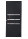 Ver imagem 1 de Porta de Giro Alumínio Preto Lambril c/Friso Puxador 60cm Maxx - 210x70 - Esquerda