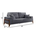 Ver imagem 2 de Sofá 3 Lugares Living M-130 Veludo Martins Grafite
