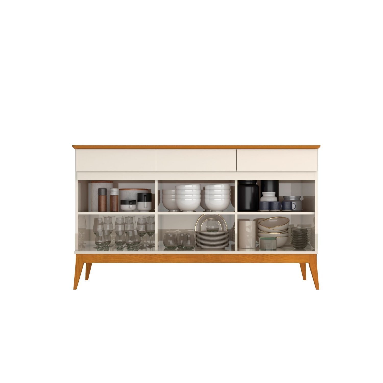 Buffet Aparador 141cm 3 Portas 3 Gavetas Magnum - 3