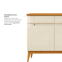 Ver imagem 6 de Buffet Aparador 4 Portas e 4 Gavetas em MDF com Pés em Madeira Maciça Bege/Off White/Cedro