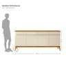 Buffet Aparador 4 Gavetas 4 Portas 187cm MDF com e em Cedro Magnum Premium Pés em Madeira Maciça Off White/Cedro - 9