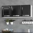 Ver imagem 1 de Armário de Cozinha em Aço 3 Portas 105cm Rose Itatiaia Preto/Branco