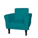 Ver imagem 1 de Poltrona Decorativa Classic Capitonê Suede Diversas Cores - DS Estofados - Azul Turquesa