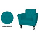 Ver imagem 2 de Poltrona Decorativa Classic Capitonê Suede Diversas Cores - DS Estofados - Azul Turquesa