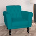 Ver imagem 4 de Poltrona Decorativa Classic Capitonê Suede Diversas Cores - DS Estofados - Azul Turquesa