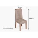 Ver imagem 6 de Conjunto: Mesa Sala Jantar Rubi Tampo Madeirado C/ Vidro Curvo 170x90cm e 6 Cadeiras Zoe Cedro/off