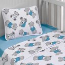 Ver imagem 2 de Jogo de Cama Tecebem Baby Malha 100% Algodão Estampado Bento 3 Peças Azul