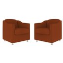 Ver imagem 2 de Kit 2 Poltrona Decorativa para Sala, Escritorio, Recepção Tila Suede Terracota