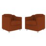 Kit 2 Poltrona Decorativa para Sala, Escritorio, Recepção Tila Suede Terracota - 2