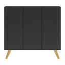 Ver imagem 6 de Gabinete Banheiro 3 Portas Retrô 90cm Multimóveis V5030 Preto/Natural