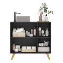 Ver imagem 5 de Gabinete Banheiro 3 Portas Retrô 90cm Multimóveis V5030 Preto/Natural