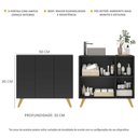 Ver imagem 3 de Gabinete Banheiro 3 Portas Retrô 90cm Multimóveis V5030 Preto/Natural