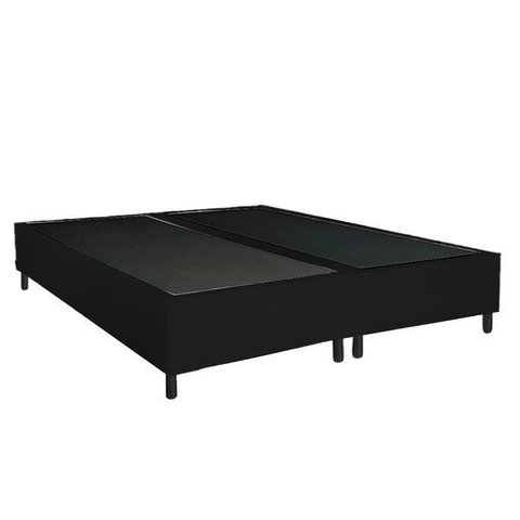 Cama Base Box Casal Bipartido 138x188 Sintético Preto