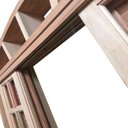 Ver imagem 3 de Porta Balcão de Correr de Madeira Padrão Cedro Veneziana em Arco Bat.14 Cm-2.35(a)x1.30(l)