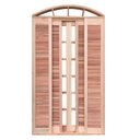 Ver imagem 1 de Porta Balcão de Correr de Madeira Padrão Cedro Veneziana em Arco Bat.14 Cm-2.35(a)x1.30(l)