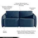 Ver imagem 3 de Sofá Cama Modulado Retrátil e Reclinável Decorativo Varsóvia 236cm Veludo Azul Marinho G33 - Gran Be