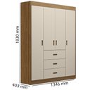 Ver imagem 4 de Conjunto Infantil Livia Off White/Carvalho Cômoda e Roupeiro Canaã