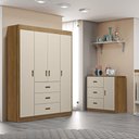 Ver imagem 2 de Conjunto Infantil Livia Off White/Carvalho Cômoda e Roupeiro Canaã