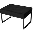 Ver imagem 1 de Puff Banqueta Retangular Karina Sala Estar Preto/veludo:preto