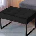 Ver imagem 2 de Puff Banqueta Retangular Karina Sala Estar Preto/veludo:preto