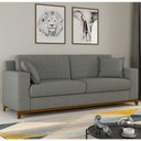 Ver imagem 1 de Sofá 3 Lugares Linho Slim Vintage Cinza