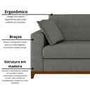 Ver imagem 4 de Sofá 3 Lugares Linho Slim Vintage Cinza
