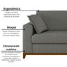 Sofá Slim Living Vintage 3 Lugares 220cm em Linho Arte Cúbica Estofados - 4