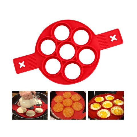 Forma Silicone Para Ovos Panquecas Antiaderente Flippin