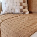 Ver imagem 2 de Manta Xale Sofá Algodão Caramelo Marrom 1,40 X 1,40