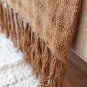 Ver imagem 1 de Manta Xale Sofá Algodão Caramelo Marrom 1,40 X 1,40