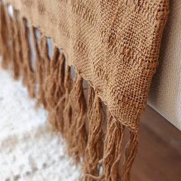 Manta Xale Sofá Algodão Caramelo Marrom 1,40 X 1,40 - 1