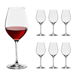 Jogo 6 Taças de Vinho Cristal Titânio Flamenco Bohemia 550ml