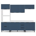 Ver imagem 3 de Cozinha Compacta 250067 5 Peças Meena com Tampo Branco Azul Politorno Móveis