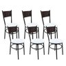 6 Cadeiras para Cozinha Viena Marrom Branco - 1