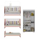 Ver imagem 5 de Quarto Infantil com Berço Colchão Incluso e Guarda-roupas Algodão Doce Multimóveis Mp4248