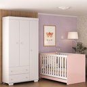 Ver imagem 2 de Quarto Infantil com Berço Colchão Incluso e Guarda-roupas Algodão Doce Multimóveis Mp4248