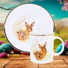Kit Jogo Pratos Sobremesa e Canecas 4 Peças para Páscoa Coelho - 2