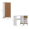Mesa Escrivaninha e Armario Escritorio Mdf Off White Freijo Milani Store - 4