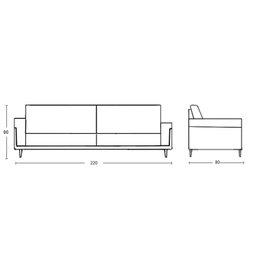 Sofá Slim Living Vintage 3 Lugares 220cm em Linho Arte Cúbica Estofados - 3