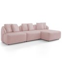 Ver imagem 5 de Sofá 4 Lugares com Chaise Direito Sala Living 288cm Arlo F04 Veludo Rosê- Lyam Decor