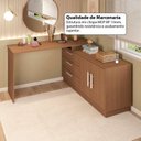 Ver imagem 4 de Cômoda com Penteadeira com 3 Gavetas e 2 Portas American Marrom/Freijó