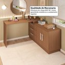 Ver imagem 4 de Cômoda com Penteadeira com 3 Gavetas e 2 Portas American Marrom/Freijó