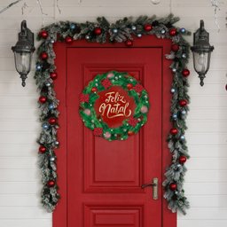 Tradição em Sua Decoração Natalina -guirlanda de Natal - Festas/natal/papai Noel/portas - 6