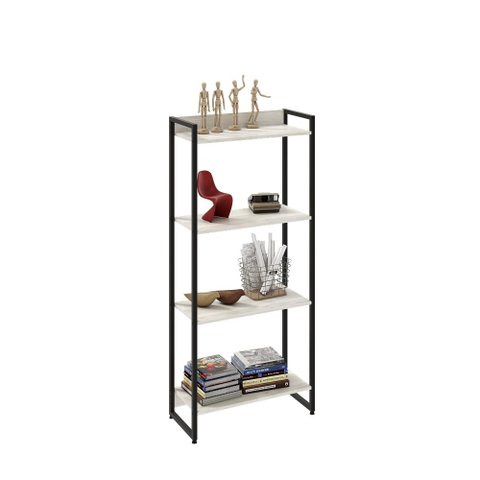 Estante Multiuso Para Escritório Industrial 04 Prateleiras Areta 145x60cm C01 Snow - Lyam Decor