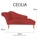 Ver imagem 6 de Recamier Divã Pés Palito para Sala Cecilia 1.60cm Corano Vermelho - Incasa Decor
