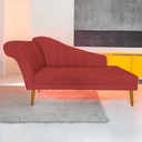 Ver imagem 2 de Recamier Divã Pés Palito para Sala Cecilia 1.60cm Corano Vermelho - Incasa Decor