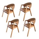 Ver imagem 2 de Kit 4 Cadeiras de Jantar Estofadas em Madeira Maciça e Courino Hibisco