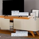 Ver imagem 5 de Rack para TV até 75 Polegadas 100% MDF 4 Portas 220cm Pés em Madeira Maciça Grécia